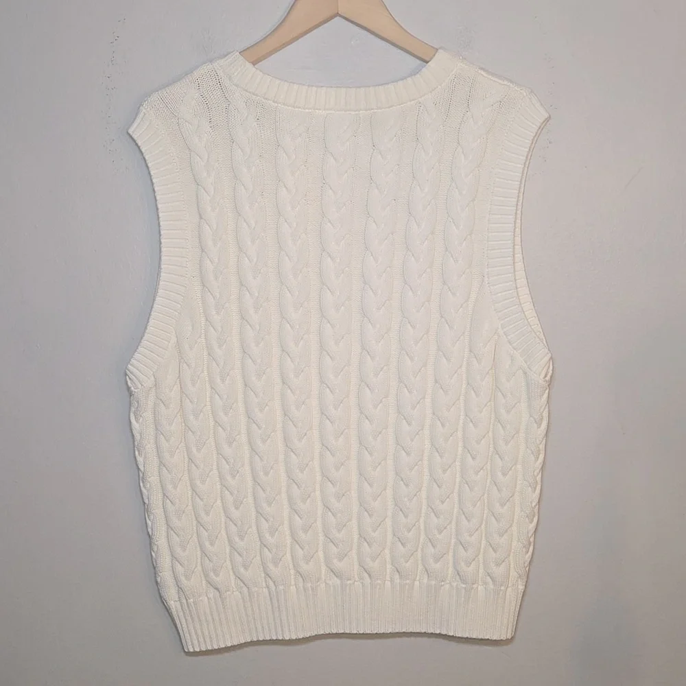 Faherty Sunwashed Organic Cotton Knit Sweater Vest NWT